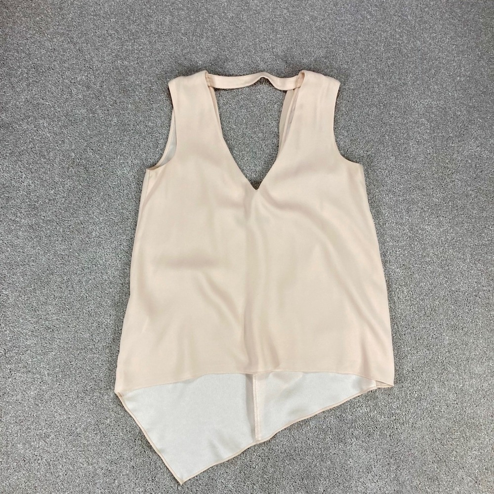 BCBGMAXAZRIA Sleeveless Asymmetrical Top Womens XS Blush Pink Minimalist Office